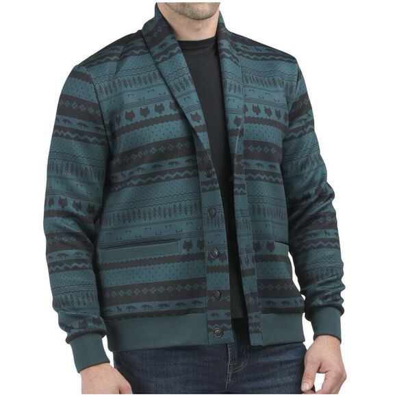 Greyson Golf L Spirit Chaser Chene Shawl Collar Cardigan Sweater Performance NWT - Picture 1 of 7